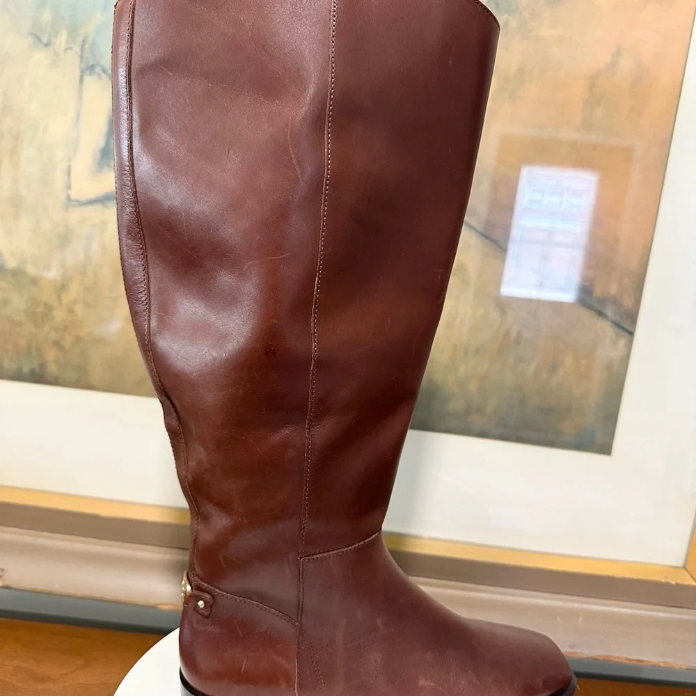 🌸SAM EDELMAN🌸 Cesar Riding Boot Burnt Brandy Leather Size: 6M